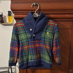 Ralph Lauren Plaid toddler set with Navy Collar